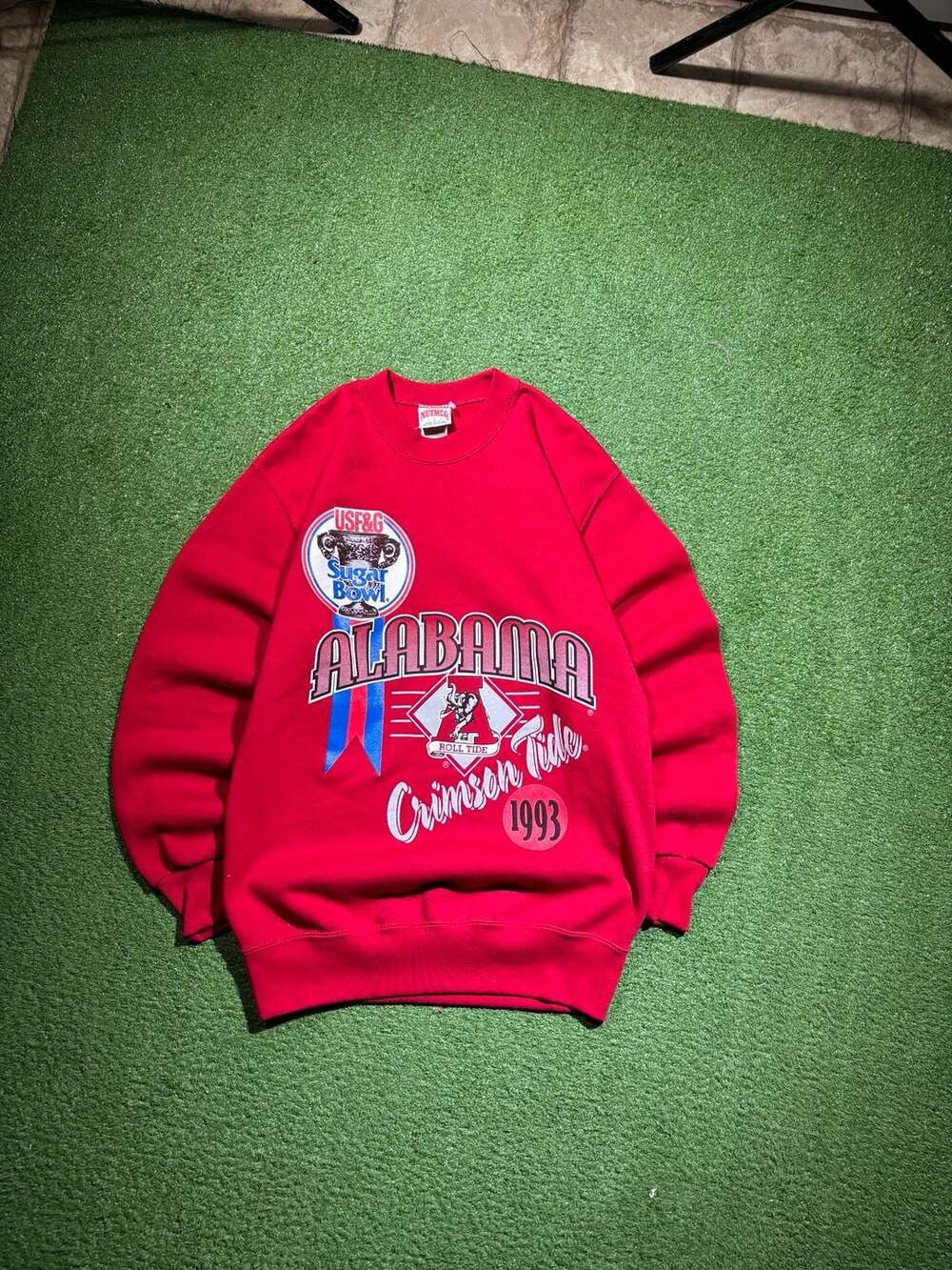 Vintage 1993 Alabama Crimson Tide Sugar Bowl Nutmeg Mills Crewneck Sweatshirt